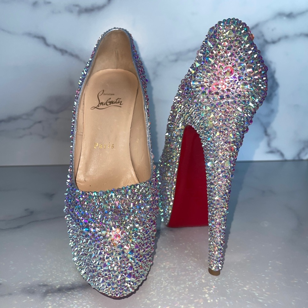 Christian Louboutin AB Crystal Bling Strass Daffodil Pumps Size EU 38.5, US 8.5